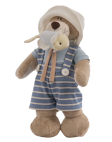 Urso de Pelúcia Bochecha Náutico com Peixe